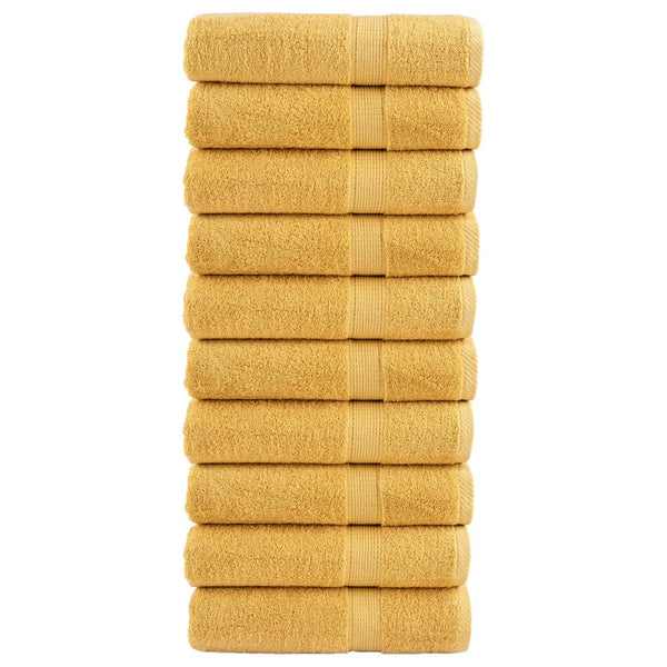 vidaXL Premium Shower Towels SOLUND 10 pcs Gold 70x140 cm 600 gsm