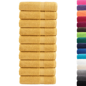 vidaXL Premium Shower Towels SOLUND 10 pcs Gold 70x140 cm 600 gsm