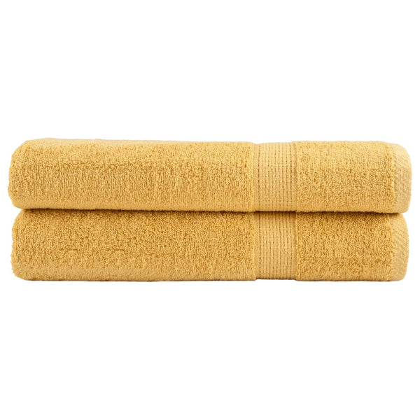 vidaXL Premium Towels SOLUND 2 pcs. Gold 100x200 cm 600 gsm