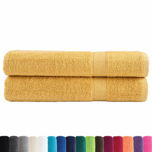 vidaXL Premium Towels SOLUND 2 pcs. Gold 100x200 cm 600 gsm
