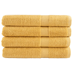 vidaXL Premium Towels SOLUND 4 pcs. Gold 100x200 cm 600 gsm