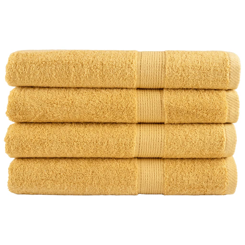 vidaXL Premium Towels SOLUND 4 pcs. Gold 100x200 cm 600 gsm