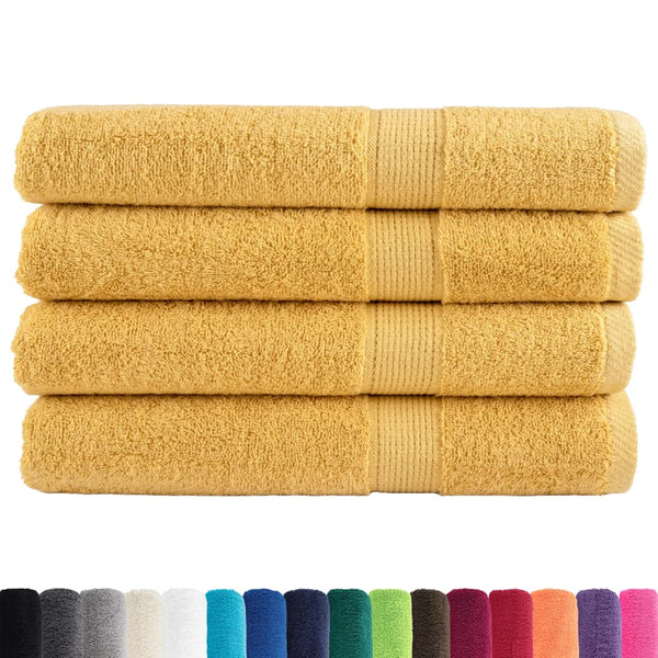 vidaXL Premium Towels SOLUND 4 pcs. Gold 100x200 cm 600 gsm