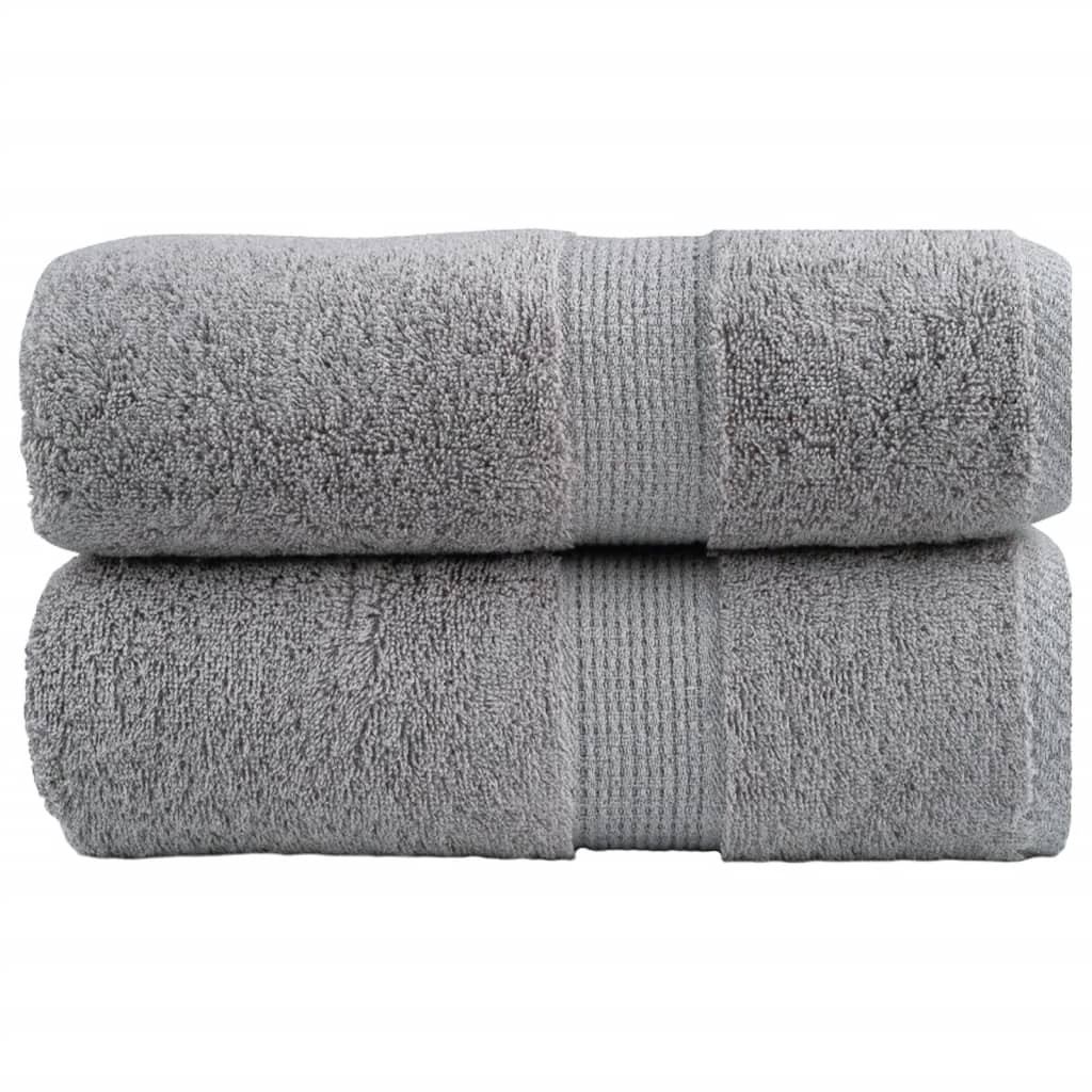 vidaXL Premium Washcloths SOLUND 2 pcs. Grey 30x30 cm 600 gsm
