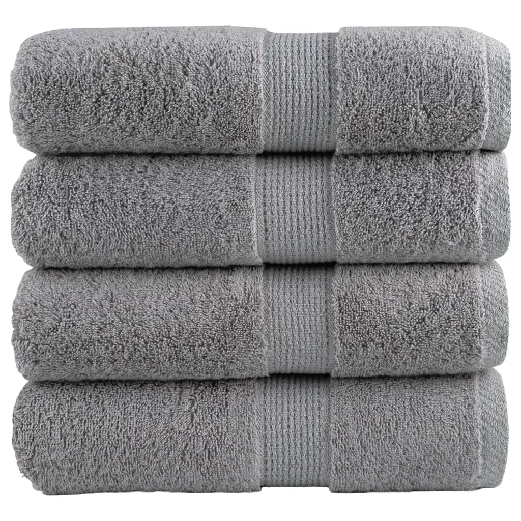 vidaXL Premium Guest Towels SOLUND 4 pcs. Grey 30x50 cm 600 gsm