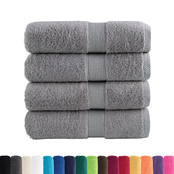 vidaXL Premium Guest Towels SOLUND 4 pcs. Grey 30x50 cm 600 gsm