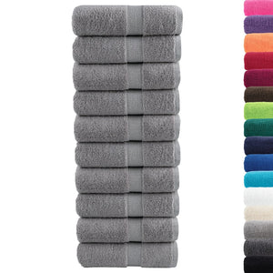 vidaXL Premium Guest Towels SOLUND 10 pcs Grey 30x50 cm 600 g/m²