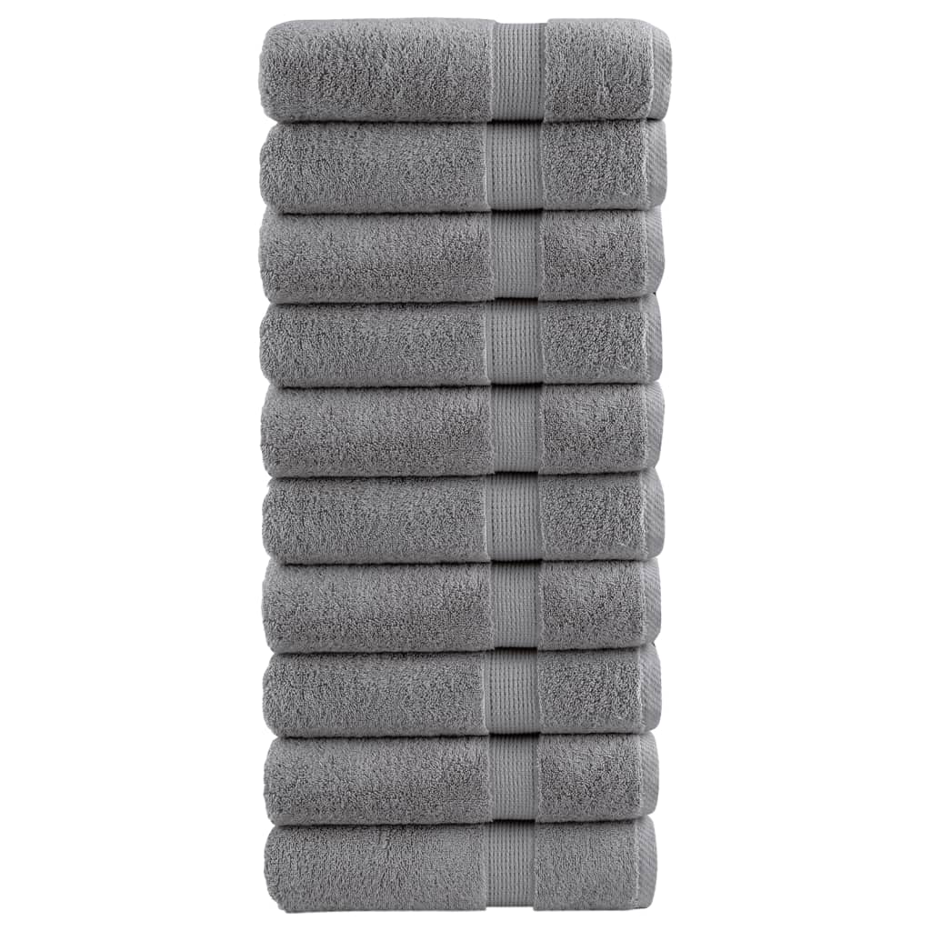 vidaXL Premium Towels SOLUND 10 pcs. Grey 50x100 cm 600 g/m²