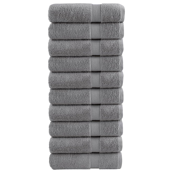 vidaXL Premium Towels SOLUND 10 pcs. Grey 50x100 cm 600 g/m²