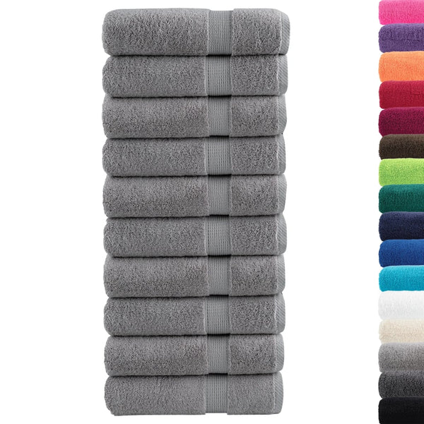 vidaXL Premium Towels SOLUND 10 pcs. Grey 50x100 cm 600 g/m²
