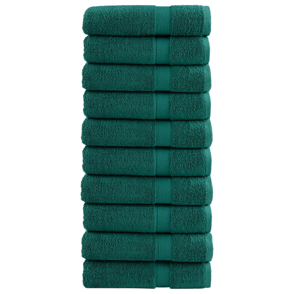 vidaXL Premium Bath Towels SOLUND 10 pcs. Green 100x150 cm 600 gsm