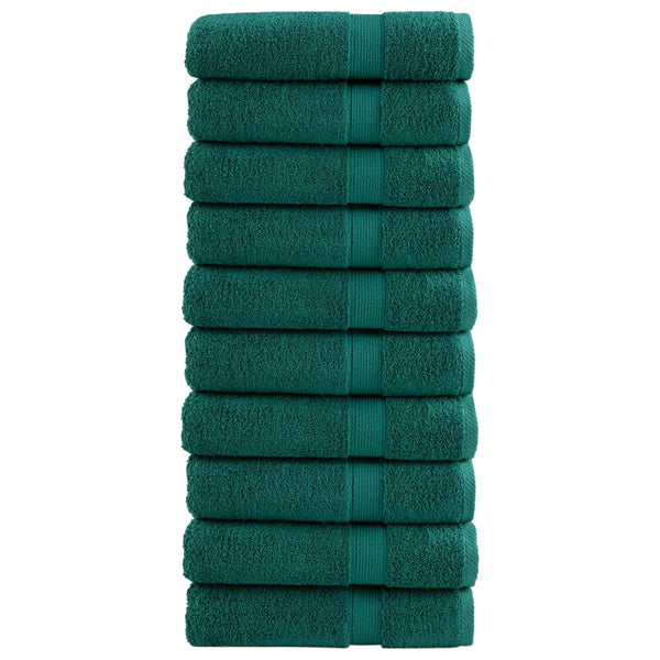 vidaXL Premium Bath Towels SOLUND 10 pcs. Green 100x150 cm 600 gsm