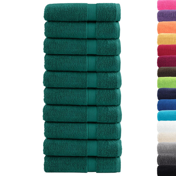 vidaXL Premium Bath Towels SOLUND 10 pcs. Green 100x150 cm 600 gsm