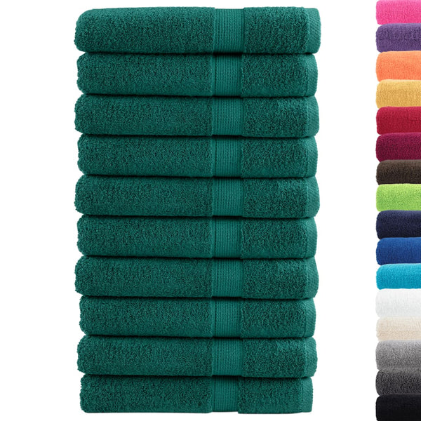 vidaXL Premium Sauna Towels SOLUND 10 pcs. Green 80x200 cm 600 gsm