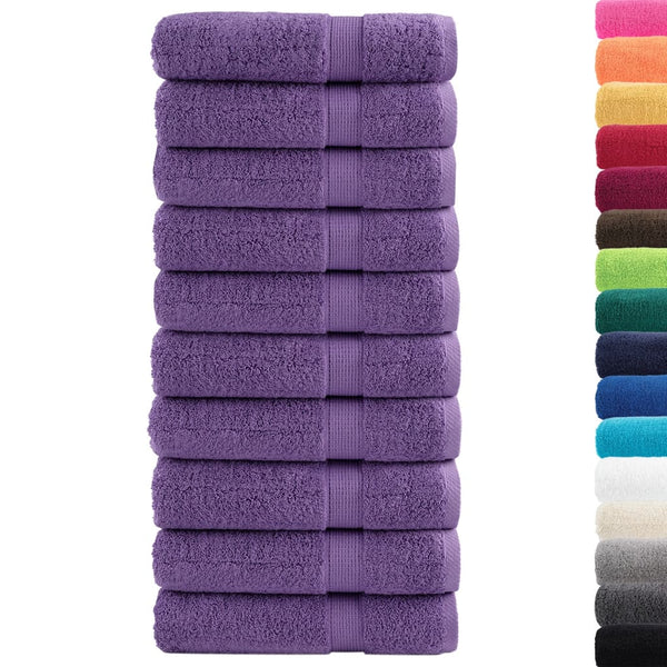 vidaXL Premium Shower Towels SOLUND 10 pcs. Purple 70x140 cm 600 g/m²