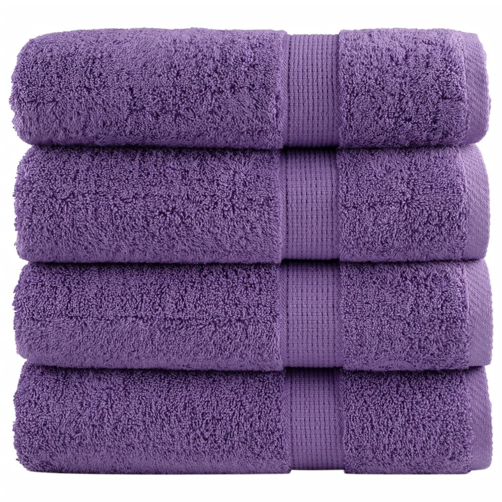 vidaXL Premium Bath Towels SOLUND 4 pcs. Purple 100x150 cm 600 gsm