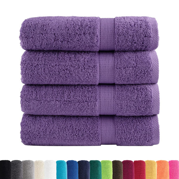 vidaXL Premium Bath Towels SOLUND 4 pcs. Purple 100x150 cm 600 gsm
