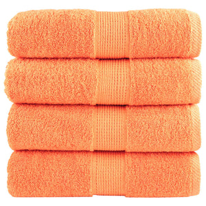 vidaXL Premium Hand Towels SOLUND 4 Pieces Orange 30x30 cm 600 gsm