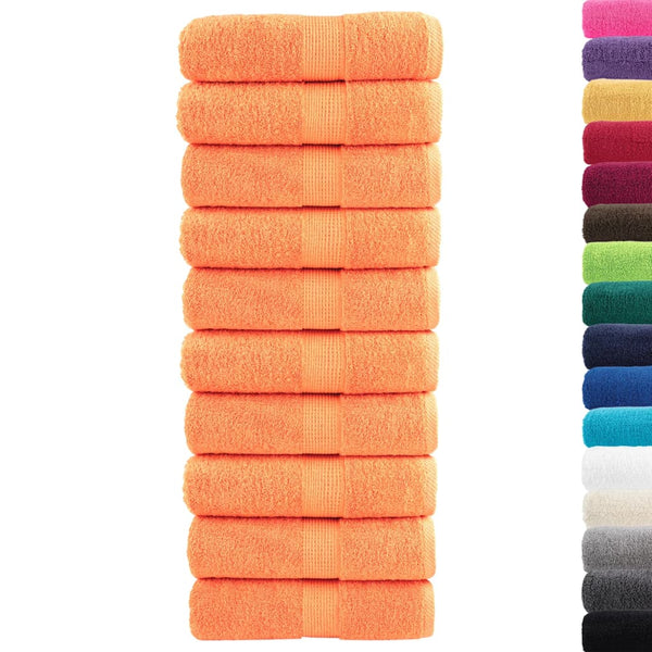 vidaXL Premium Guest Towels SOLUND 10 pcs. Orange 30x50 cm 600 gsm