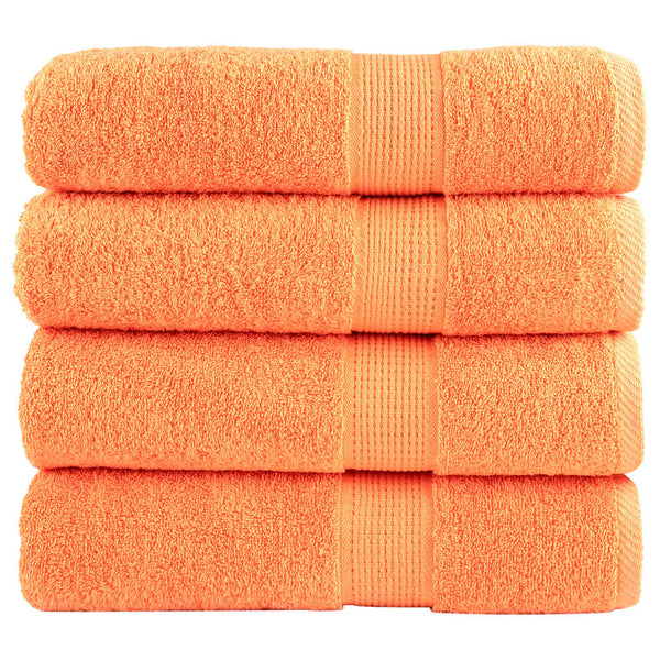 vidaXL Premium Bath Towels SOLUND 4 pcs. Orange 70x140 cm 600 gsm
