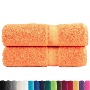 vidaXL Premium Bath Towels SOLUND 2 pcs. Orange 100x150 cm 600 gsm