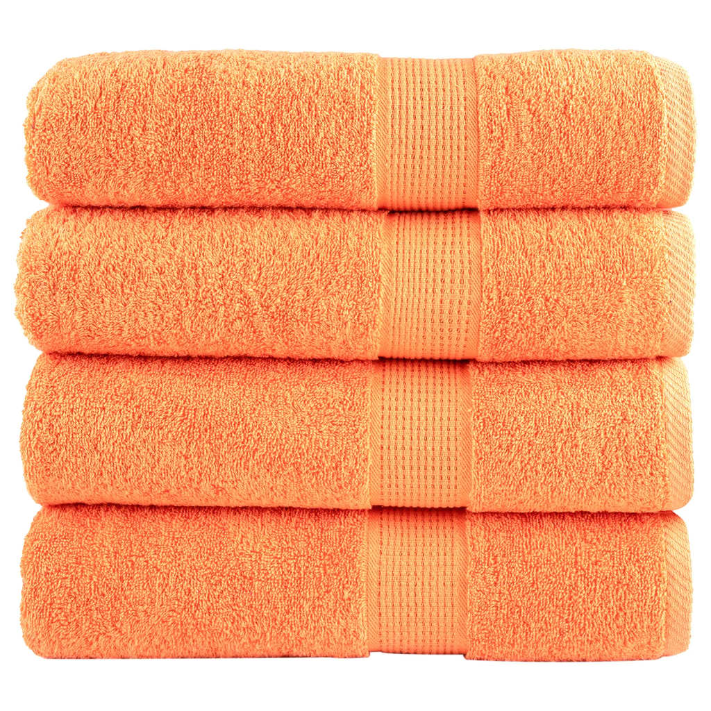 vidaXL Premium Bath Towels SOLUND 4 pcs Orange 100x150 cm 600 gsm