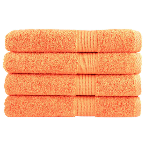 vidaXL Premium Sauna Towels SOLUND 4 pcs. Orange 80x200 cm 600 g/m²