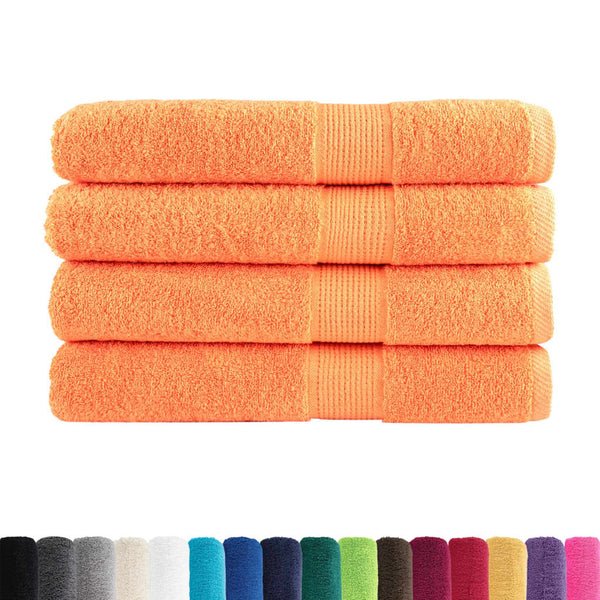 vidaXL Premium Sauna Towels SOLUND 4 pcs. Orange 80x200 cm 600 g/m²