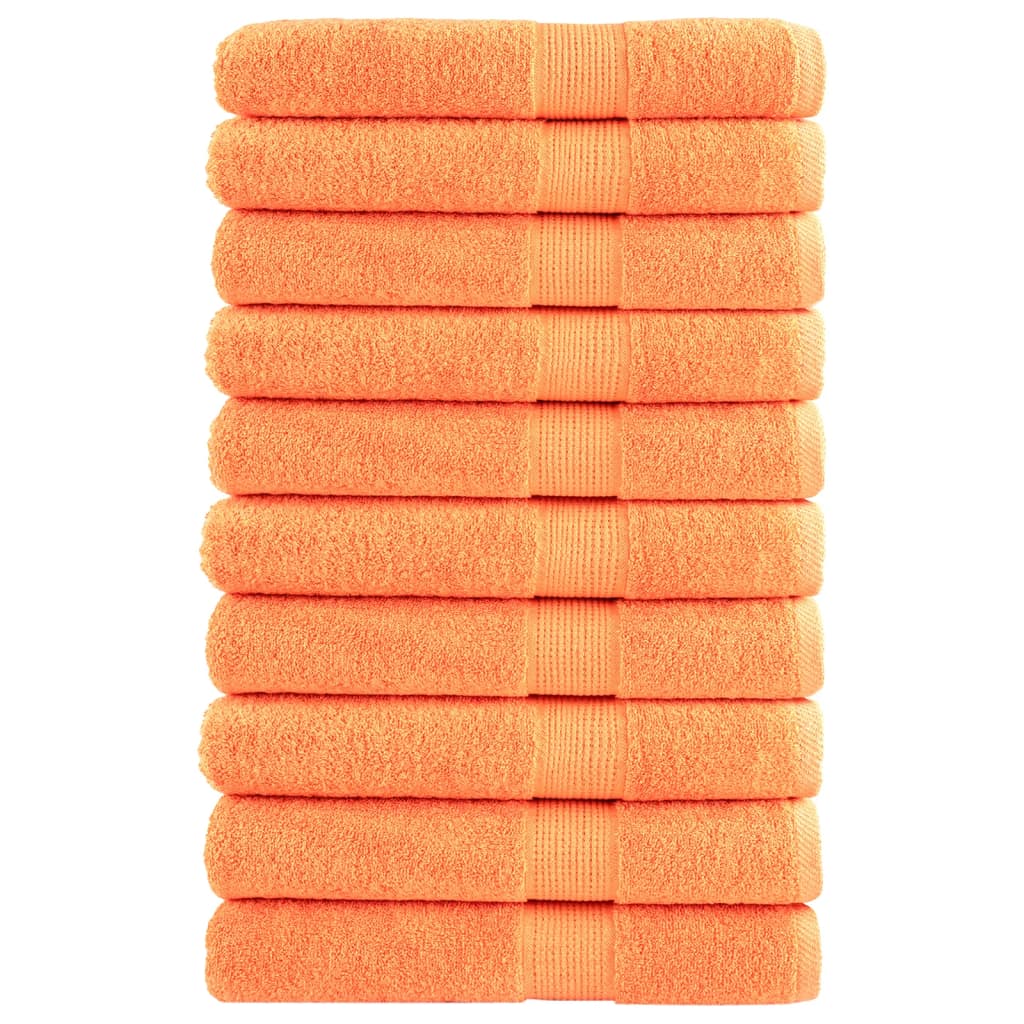 vidaXL Premium Sauna Towels SOLUND 10 pcs Orange 80x200 cm 600 g/m²