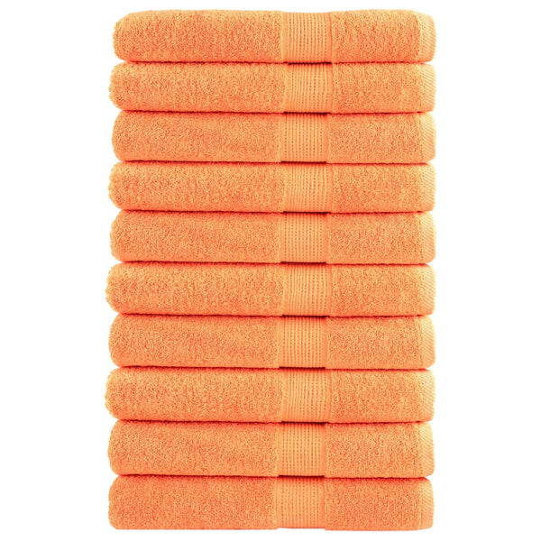 vidaXL Premium Sauna Towels SOLUND 10 pcs Orange 80x200 cm 600 g/m²