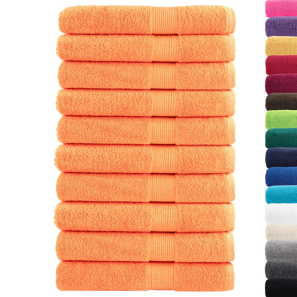vidaXL Premium Sauna Towels SOLUND 10 pcs Orange 80x200 cm 600 g/m²