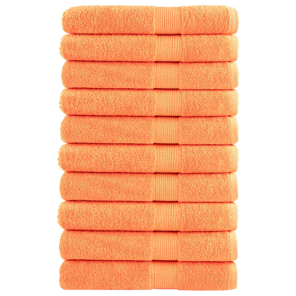 vidaXL Premium Towels SOLUND 10 pcs. Orange 100x200 cm 600 gsm