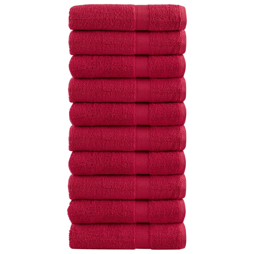 vidaXL Premium Bath Towels SOLUND 10 pcs. Red 100x150 cm 600 gsm