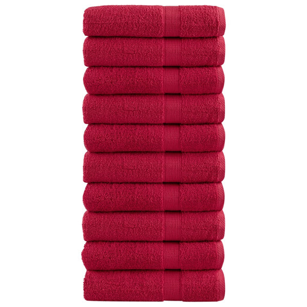 vidaXL Premium Bath Towels SOLUND 10 pcs. Red 100x150 cm 600 gsm