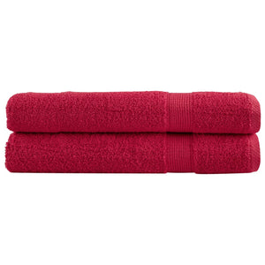 vidaXL Premium Sauna Towels SOLUND 2 pcs. Red 80x200 cm 600 gsm