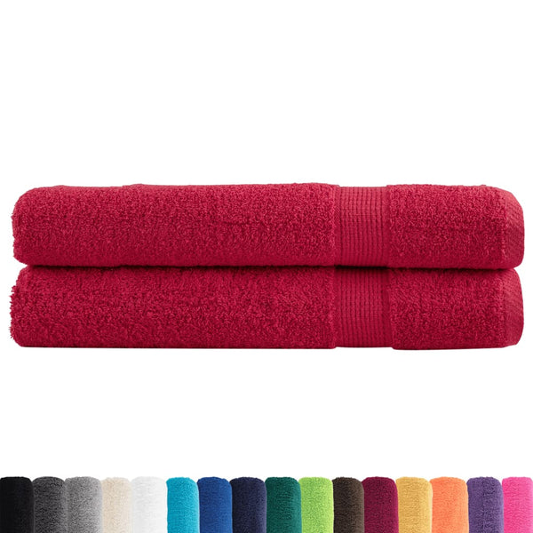 vidaXL Premium Sauna Towels SOLUND 2 pcs. Red 80x200 cm 600 gsm