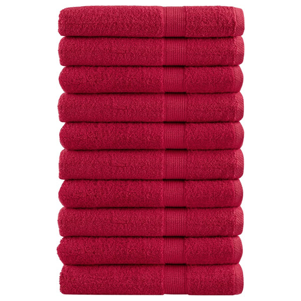 vidaXL Premium Towels SOLUND 10 pcs. Red 100x200 cm 600 gsm