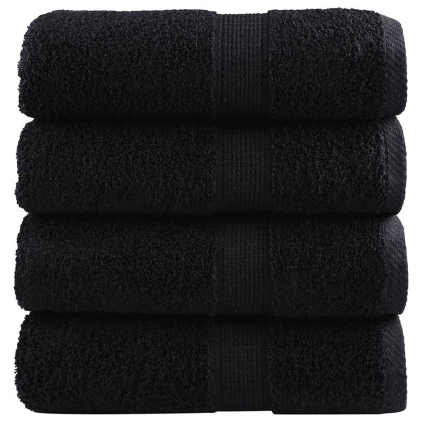 vidaXL Premium Hand Towels SOLUND 4 Pieces Black 30x30 cm 600 g/m²