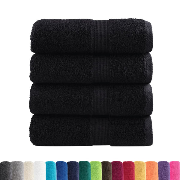 vidaXL Premium Hand Towels SOLUND 4 Pieces Black 30x30 cm 600 g/m²