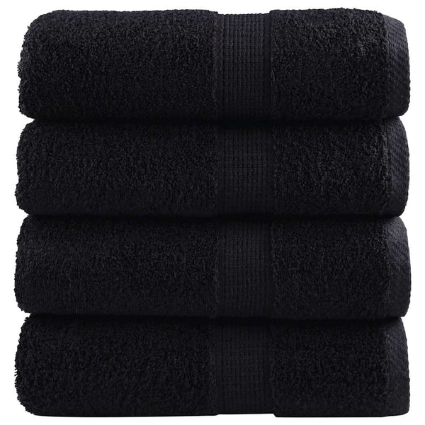 vidaXL Premium Guest Towels SOLUND 4 pcs. Black 30x50 cm 600 gsm