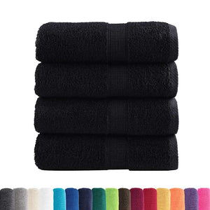 vidaXL Premium Guest Towels SOLUND 4 pcs. Black 30x50 cm 600 gsm