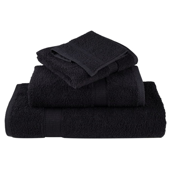 vidaXL Premium Guest Towels SOLUND 4 pcs. Black 30x50 cm 600 gsm