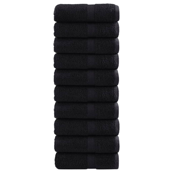vidaXL Premium Guest Towels SOLUND 10 pcs Black 30x50 cm 600 gsm