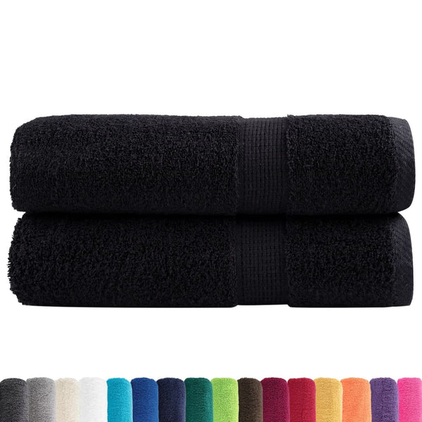vidaXL Premium Towels SOLUND 2 pcs. Black 50x100 cm 600 gsm