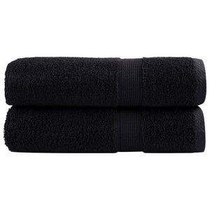 vidaXL Premium Shower Towels SOLUND 2 Pcs. Black 70x140 cm 600 g/m²