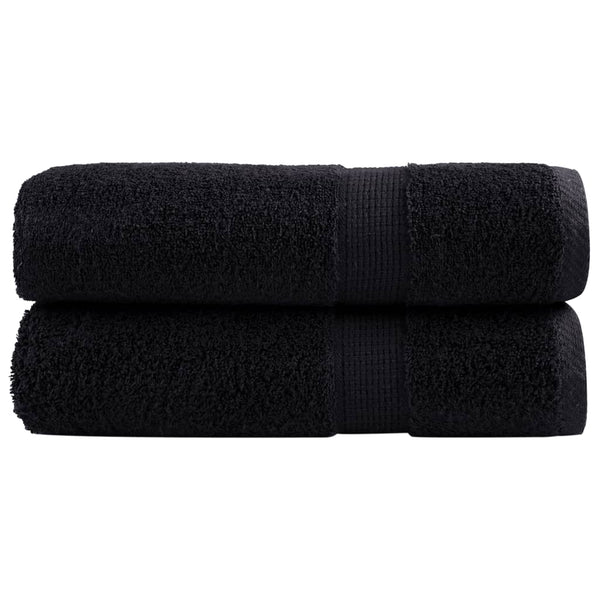 vidaXL Premium Shower Towels SOLUND 2 Pcs. Black 70x140 cm 600 g/m²