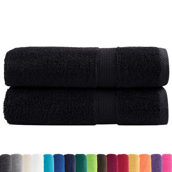 vidaXL Premium Shower Towels SOLUND 2 Pcs. Black 70x140 cm 600 g/m²