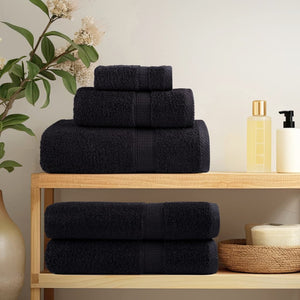 vidaXL Premium Shower Towels SOLUND 2 Pcs. Black 70x140 cm 600 g/m²