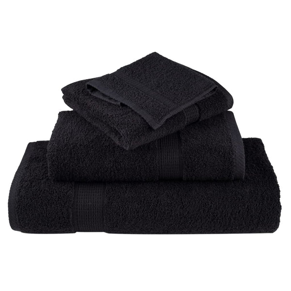 vidaXL Premium Bath Towels SOLUND 2 pcs. Black 100x150 cm 600 gsm