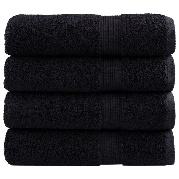 vidaXL Premium Bath Towels SOLUND 4 pcs. Black 100x150 cm 600 gsm
